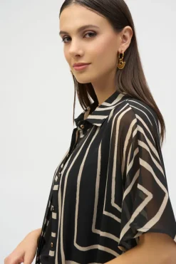 Joseph Ribkoff - Chiffon Geometric Print Blouse