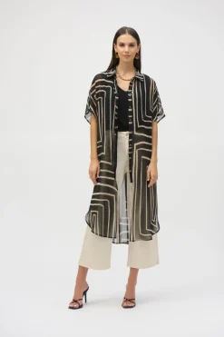 Joseph Ribkoff - Chiffon Geometric Print Blouse
