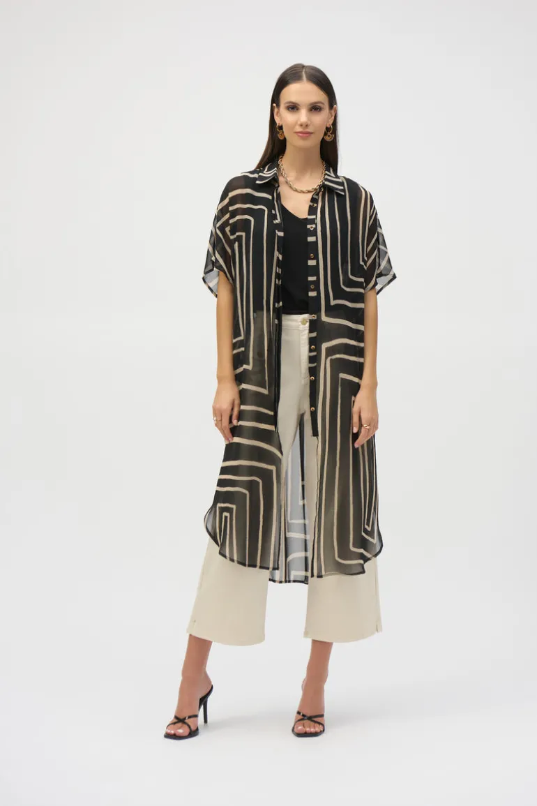 Joseph Ribkoff - Chiffon Geometric Print Blouse
