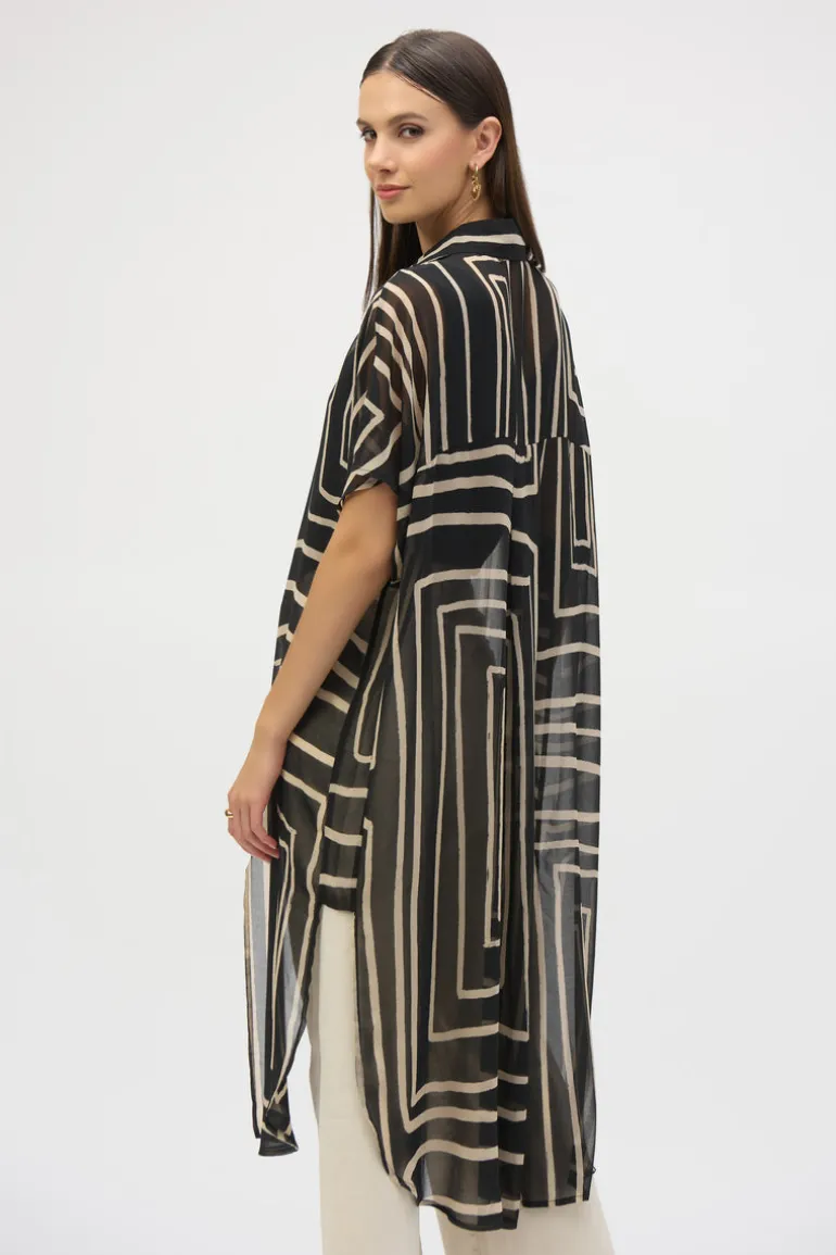 Joseph Ribkoff - Chiffon Geometric Print Blouse