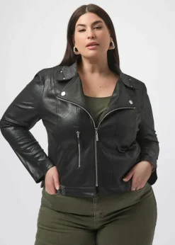Joseph Ribkoff - Foiled Faux Suede Fitted Jacket