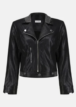 Joseph Ribkoff - Foiled Faux Suede Fitted Jacket