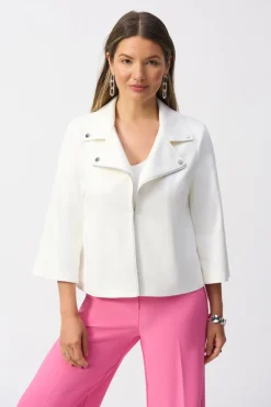 Joseph Ribkoff - Foiled Faux Suede Swing Jacket