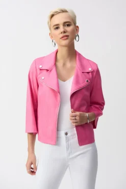 Joseph Ribkoff - Foiled Faux Suede Swing Jacket