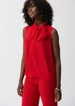 Joseph Ribkoff - Georgette Sleeveless Top With Bow Collar