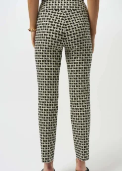 Joseph Ribkoff - Jacquard Geometric Print Straight Pull-On Pants
