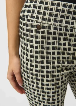 Joseph Ribkoff - Jacquard Geometric Print Straight Pull-On Pants