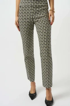 Joseph Ribkoff - Jacquard Geometric Print Straight Pull-On Pants