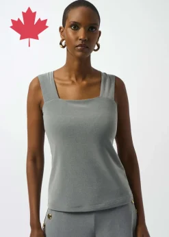 Joseph Ribkoff - Melange Square Neck Tank Top