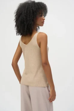 Joseph Ribkoff - Metallic Knitted Camisole with Rhinestones