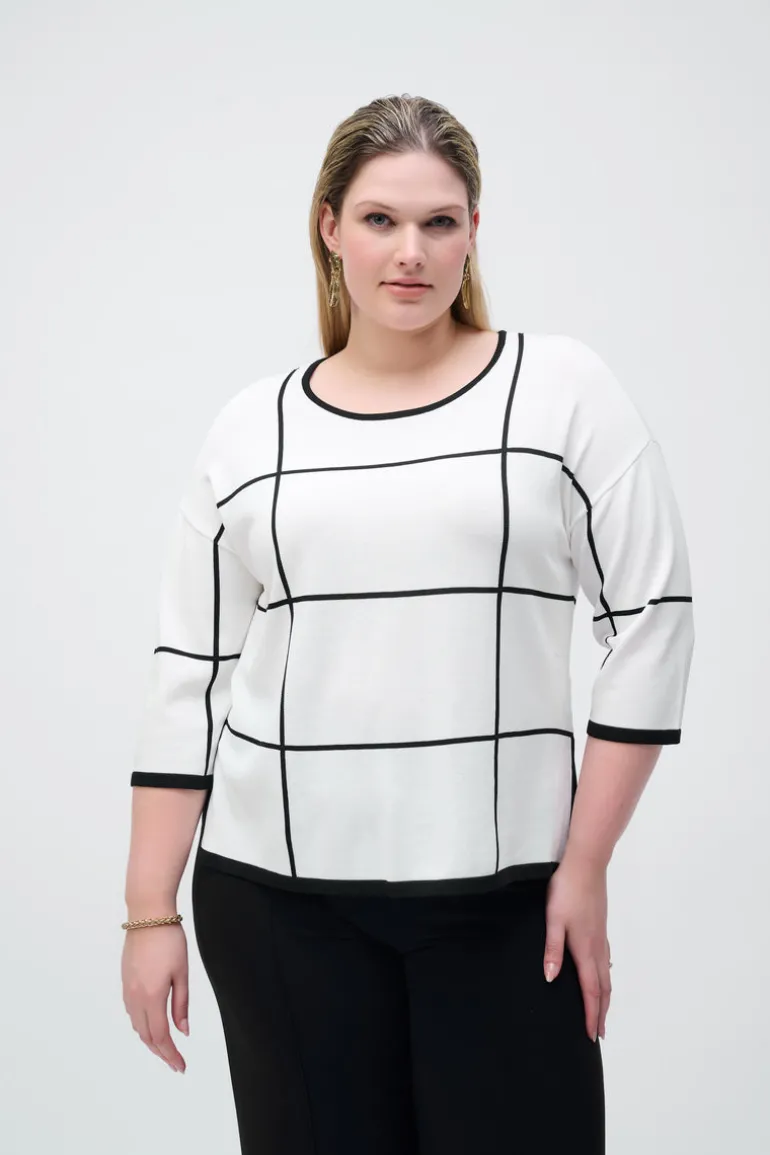 Joseph Ribkoff - Plaid Sweater Knit Pullover
