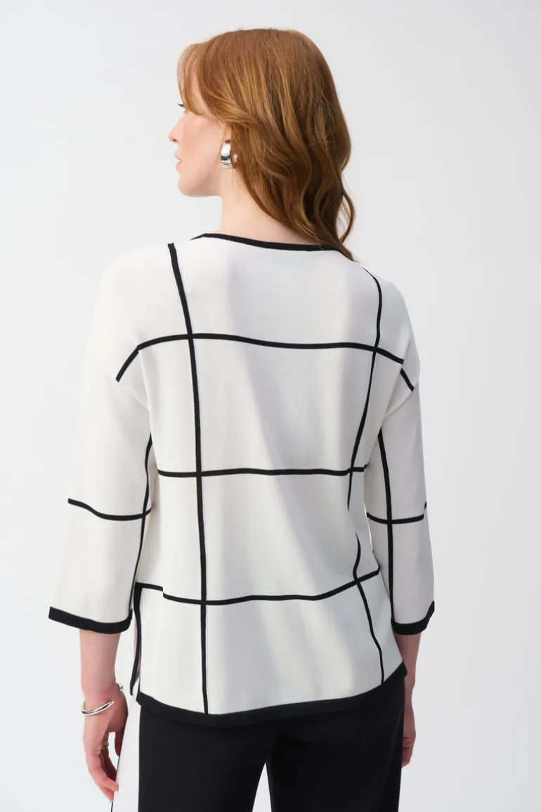 Joseph Ribkoff - Plaid Sweater Knit Pullover