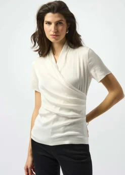 Joseph Ribkoff - Recycled Satin and Silky Knit Wrap Top