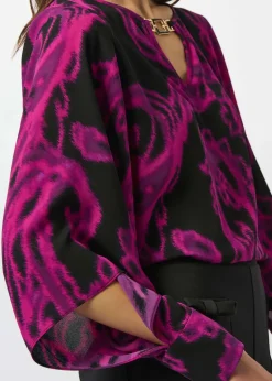 Joseph Ribkoff - Recycled Georgette Paisley Print Straight Top