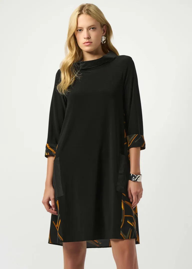 Joseph Ribkoff - Recycled Woven Abstract Print And Silky Knit Dress