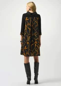 Joseph Ribkoff - Recycled Woven Abstract Print And Silky Knit Dress