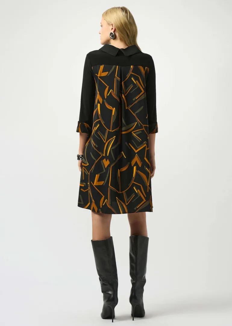 Joseph Ribkoff - Recycled Woven Abstract Print And Silky Knit Dress