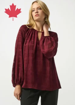 Joseph Ribkoff - Satin Burnout Boxy Top