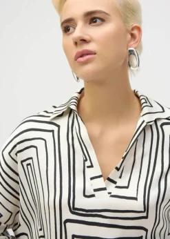 Joseph Ribkoff - Satin Geometric Print Boxy Top