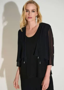 Joseph Ribkoff - Signature Layered Chiffon 2 piece set with Rhinestone Detail