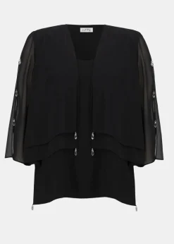 Joseph Ribkoff - Signature Layered Chiffon 2 piece set with Rhinestone Detail
