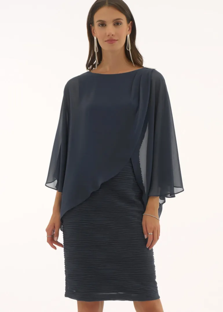 Joseph Ribkoff - Signature Cascade and Chiffon Sheath Dress