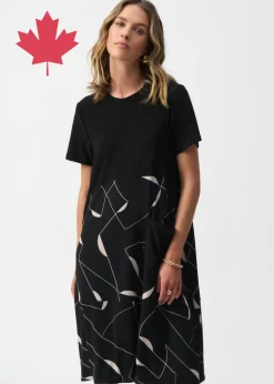 Joseph Ribkoff - Silky Knit Geometric Print Trapeze Dress