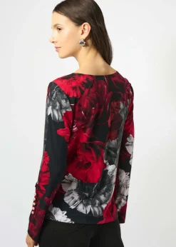 Joseph Ribkoff - Silky Knit Floral Print Fitted Top