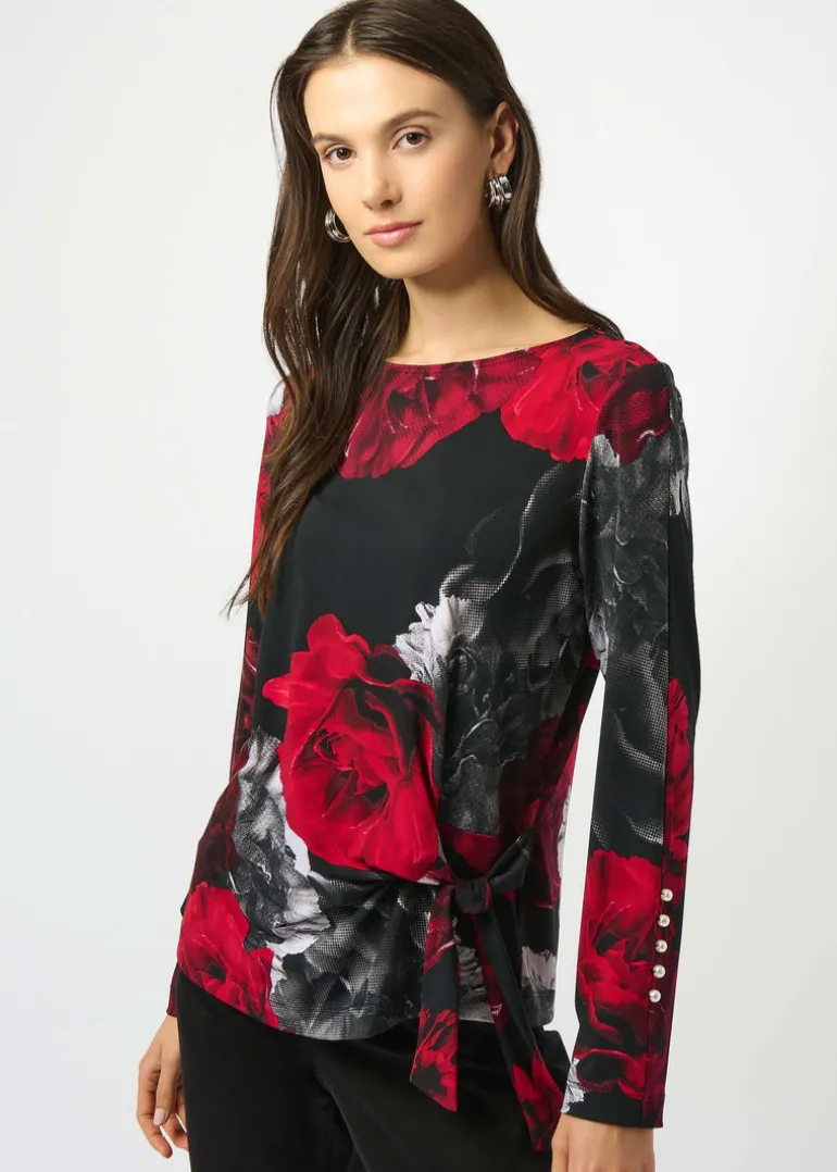 Joseph Ribkoff - Silky Knit Floral Print Fitted Top