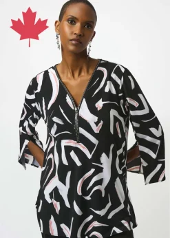 Joseph Ribkoff - Silky Knit Fit And Flare Printed Tunic