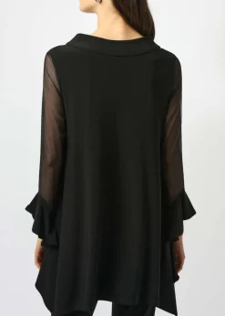 Joseph Ribkoff - Silky Knit and Mesh Handkerchief Tunic