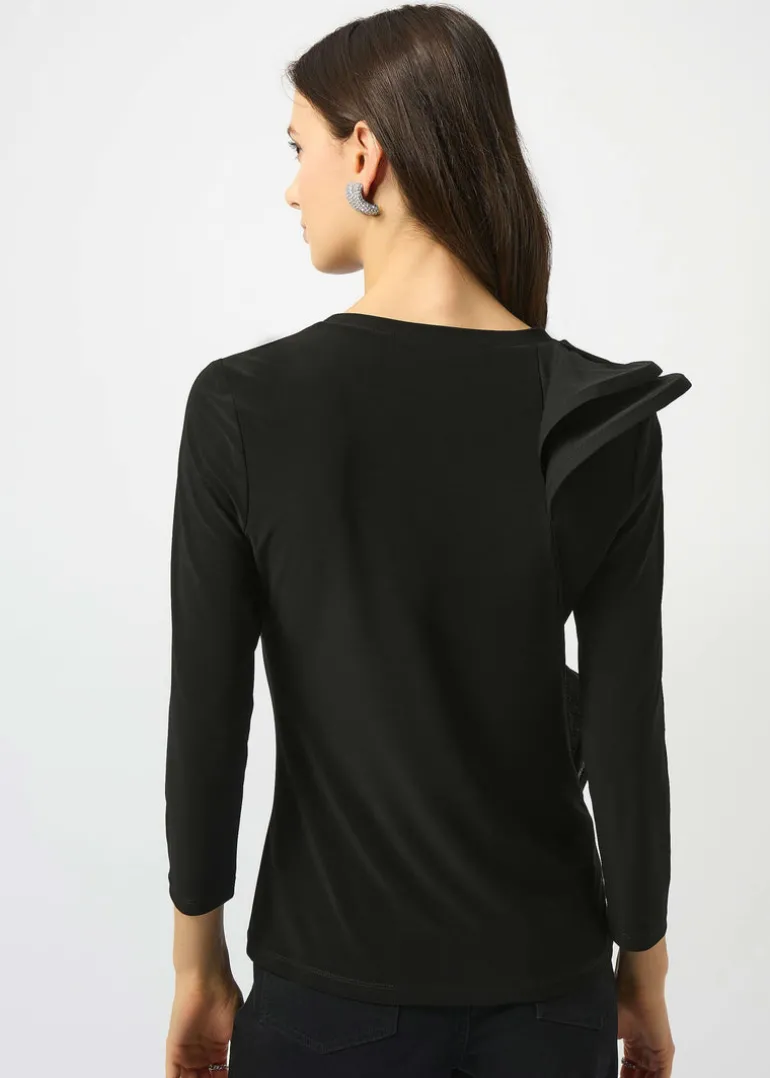 Joseph Ribkoff - Silky Knit Fitted Ruffled Top
