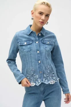 Joseph Ribkoff - Stretch Denim Jacket with Embroidery