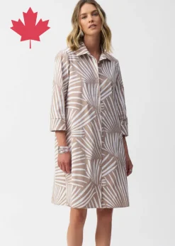 Joseph Ribkoff - Stretch Poplin Tropical Print Shirt Dress
