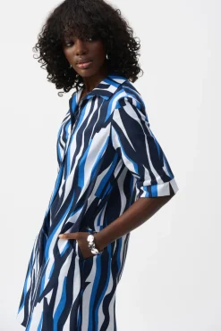 Joseph Ribkoff - Stretch Poplin Trapeze Shirt Dress
