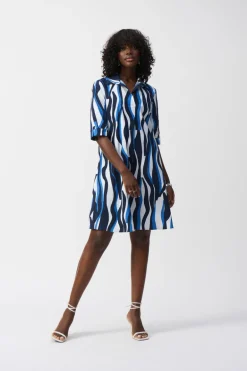 Joseph Ribkoff - Stretch Poplin Trapeze Shirt Dress