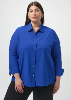 Joseph Ribkoff - Stretch Poplin Button-Front Boxy Blouse