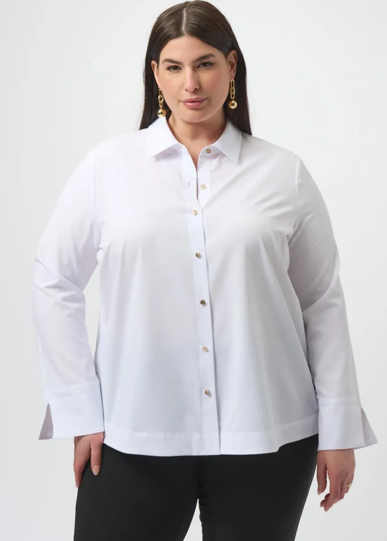 Joseph Ribkoff - Stretch Poplin Button-Front Boxy Blouse