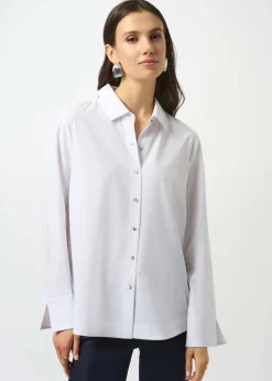 Joseph Ribkoff - Stretch Poplin Button-Front Boxy Blouse