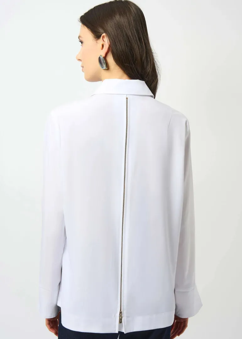 Joseph Ribkoff - Stretch Poplin Button-Front Boxy Blouse
