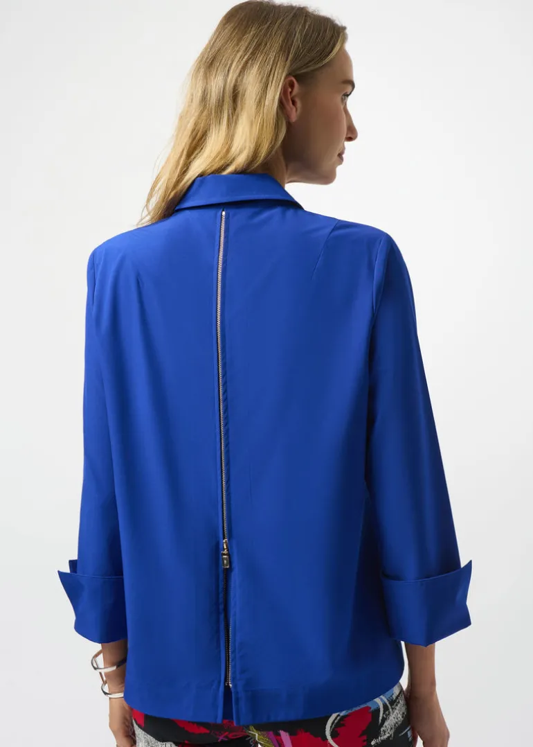 Joseph Ribkoff - Stretch Poplin Button-Front Boxy Blouse