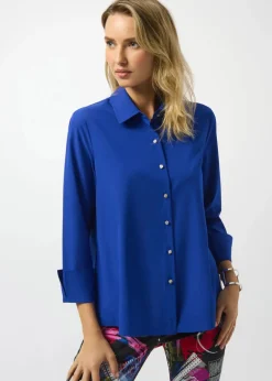 Joseph Ribkoff - Stretch Poplin Button-Front Boxy Blouse