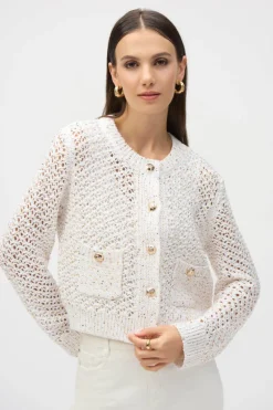 Joseph Ribkoff - Sweater Knit Open Stitch Short Cardigan