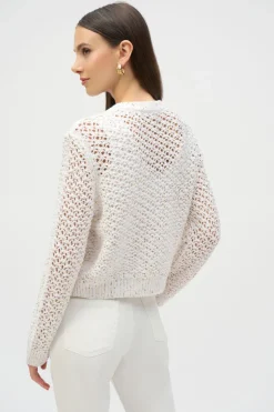 Joseph Ribkoff - Sweater Knit Open Stitch Short Cardigan