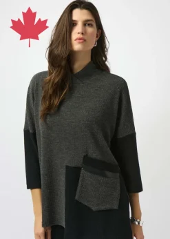 Joseph Ribkoff - Textured Knit Color Block Boxy Top