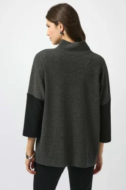 Joseph Ribkoff - Textured Knit Color Block Boxy Top