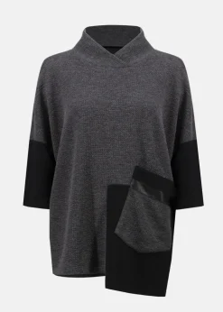 Joseph Ribkoff - Textured Knit Color Block Boxy Top