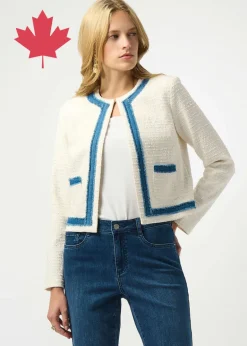 Joseph Ribkoff - Woven Bouclé Straight Jacket With Denim Trim