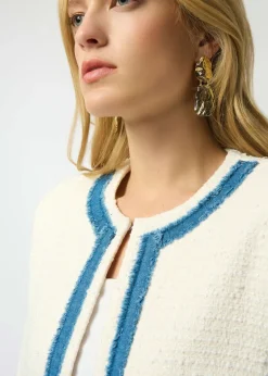 Joseph Ribkoff - Woven Bouclé Straight Jacket With Denim Trim