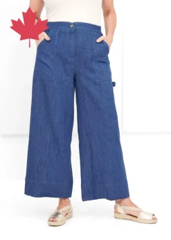Julei - Linen Denim Wide Leg Pant - SALE